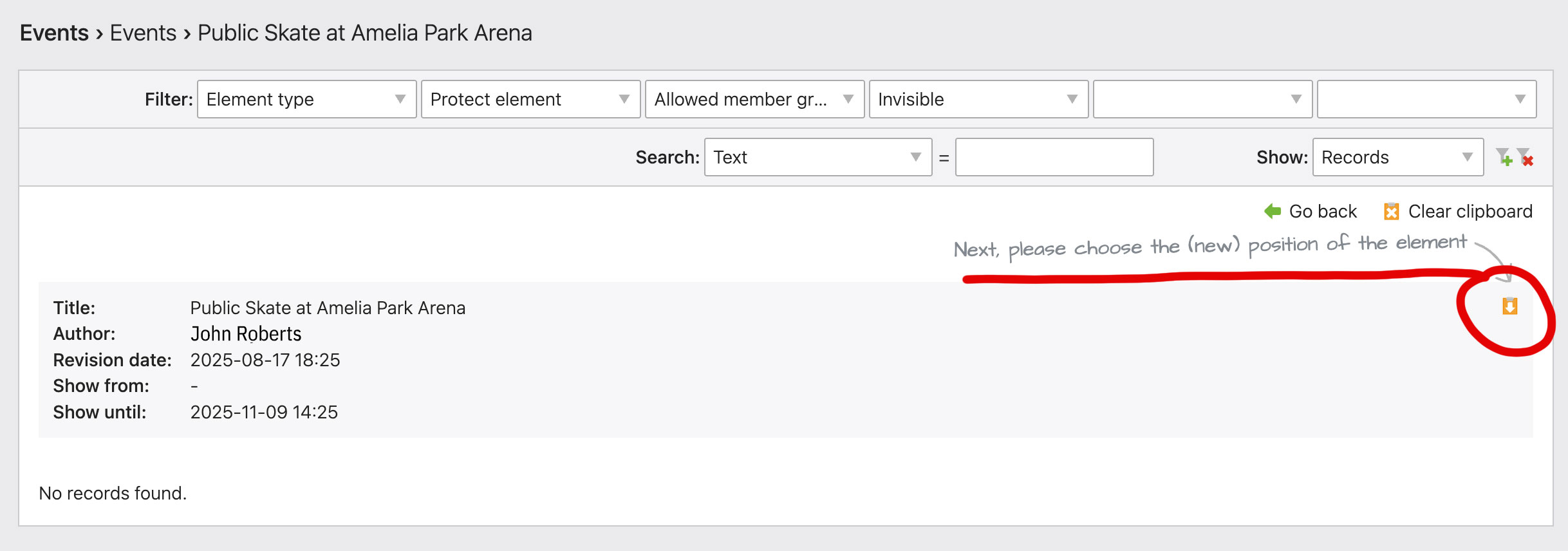 Add a New Event Element